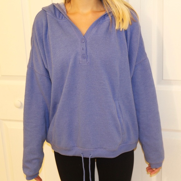 aerie Sweaters - { Aerie } Periwinkle Sinched Bottom Hoodie